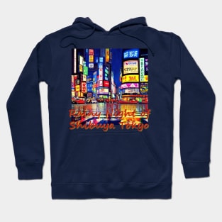 Japan Rainy Night of Shibuya Tokyo by Kana Kanjin Hoodie